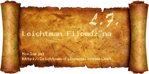 Leichtman Filoména névjegykártya